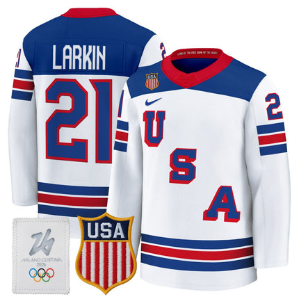 Dylan Larkin 2026 USA Olympic Premium Hockey Jersey - All Stitched