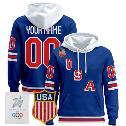 2026 USA Olympic Premium Custom Hockey Hoodie - All Stitched