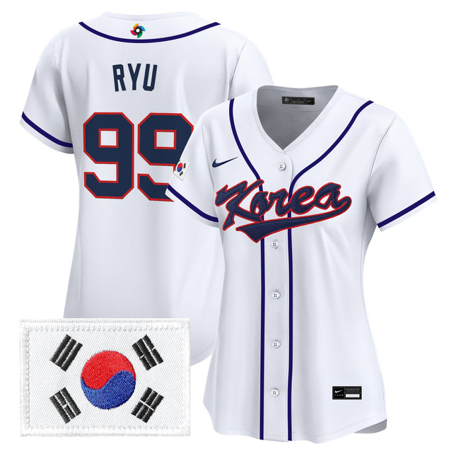 Women's Team Korea 2026 World Baseball Classic Vapor Premier Jersey - All Stitched