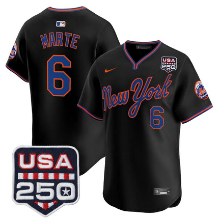 Men's New York Mets Road Alternate & 250America Patch Vapor Limited Jersey - All Stitched