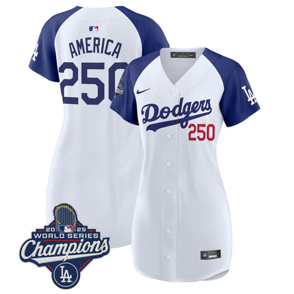 Women's Dodgers 2025 World Series Champions Patch Baseball Dress - All Stitched