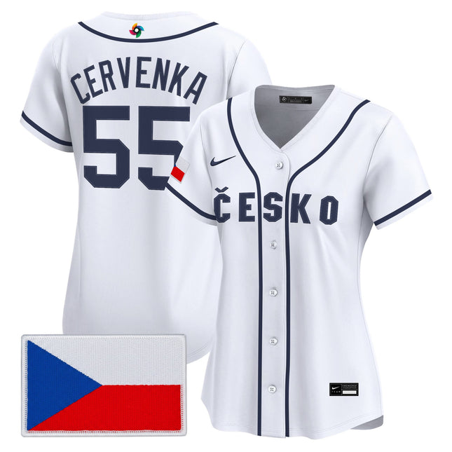 Women's Team Czechia 2026 World Baseball Classic Vapor Premier Jersey - All Stitched