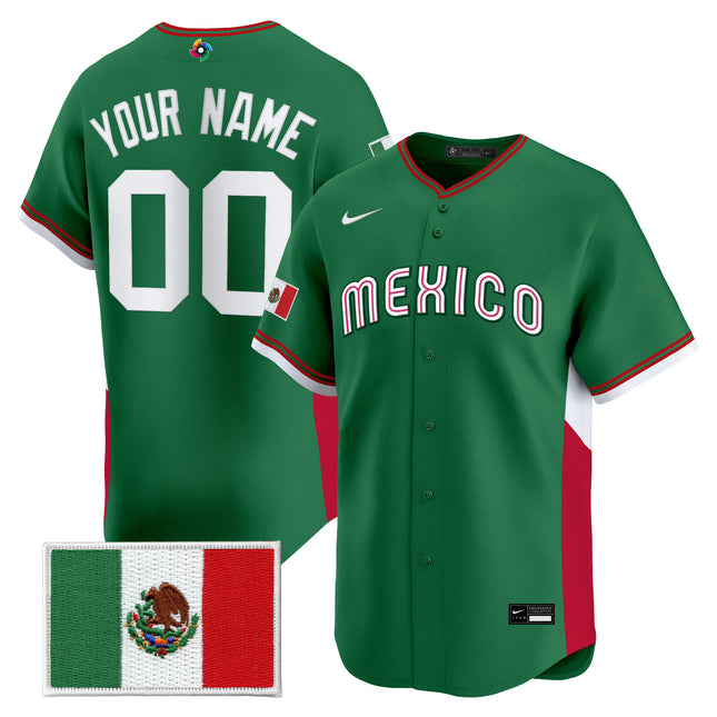 Team Mexico World Baseball Classic Gold Vapor Premier Custom Jersey - All Stitched