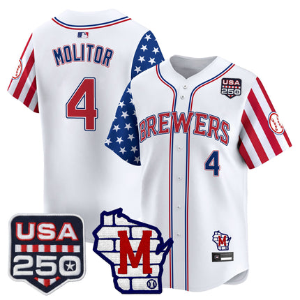 Men's Milwaukee Brewers "America250 Edition" Vapor Premier Limited Jersey - All Stitched