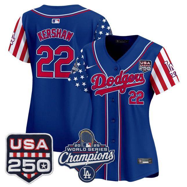 Women's Los Angeles Dodgers "America250 Edition" Vapor Premier Limited Jersey V2 - All Stitched