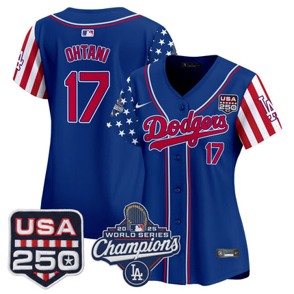 Women's Los Angeles Dodgers "America250 Edition" Vapor Premier Limited Jersey V2 - All Stitched