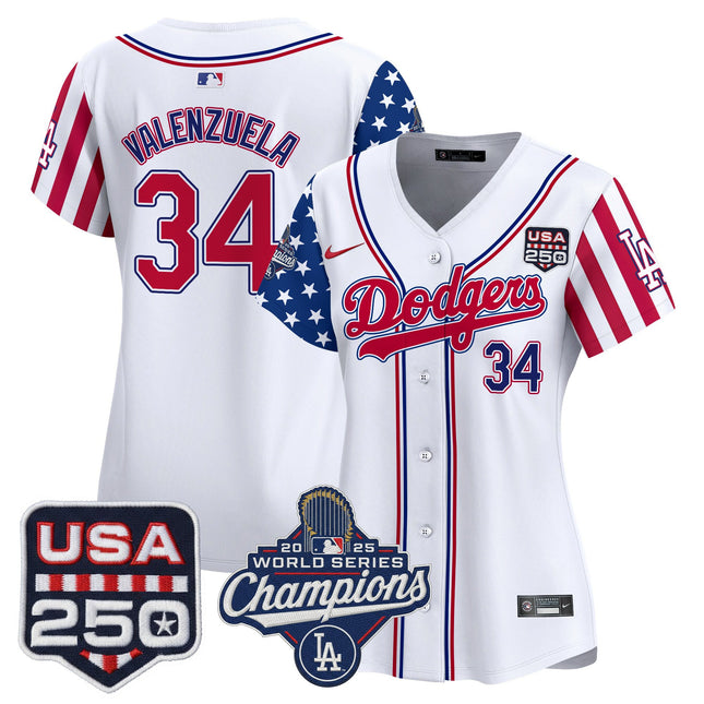 Women's Los Angeles Dodgers "America250 Edition" Vapor Premier Limited Jersey V2 - All Stitched