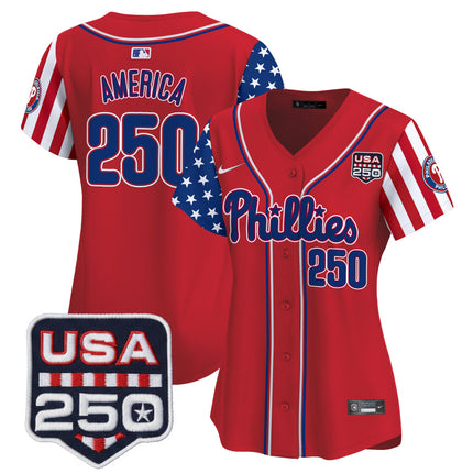 Women's Philadelphia Phillies America250 Edition Vapor Premier Limited Jersey - All Stitched