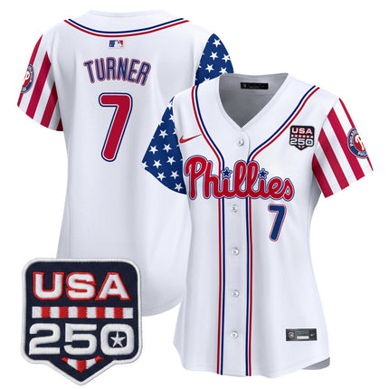 Women's Philadelphia Phillies America250 Edition Vapor Premier Limited Jersey - All Stitched