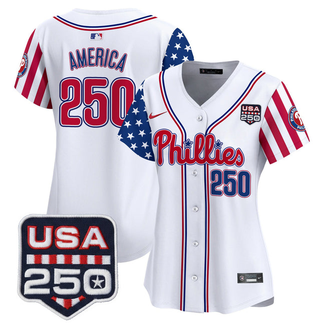Women's Philadelphia Phillies America250 Edition Vapor Premier Limited Jersey - All Stitched