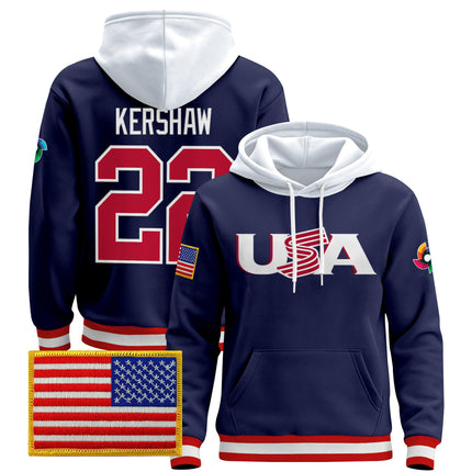 Men's Team USA 2026 World Baseball Classic Vapor Premier Hoodie Jersey - All Stitched