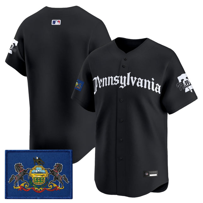 Men's Phillies 'Pennsylvania Gothic Edition' Vapor Premier Limited Jersey - All Stitched