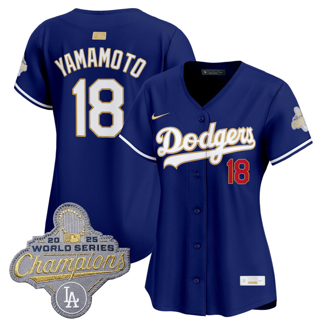 Women's Los Angeles Dodgers "Gold Collection" Premier Limited Jersey - All Stitched