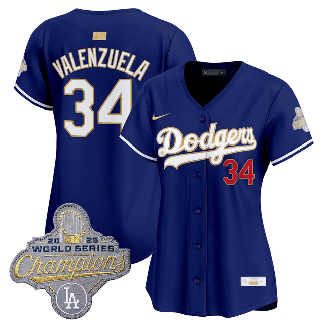 Women's Los Angeles Dodgers "Gold Collection" Premier Limited Jersey - All Stitched