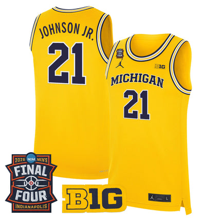 Men's Michigan Wolverines 2026 Final Four Patch Basketball Jersey - All Stitched