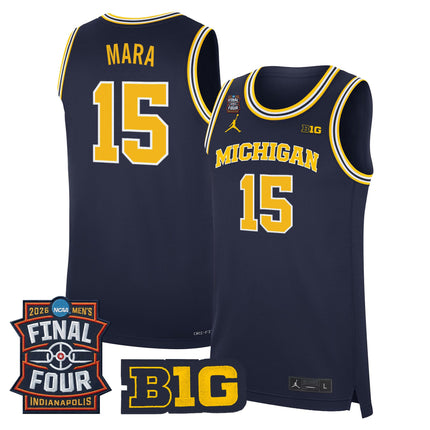Men's Michigan Wolverines 2026 Final Four Patch Basketball Jersey - All Stitched