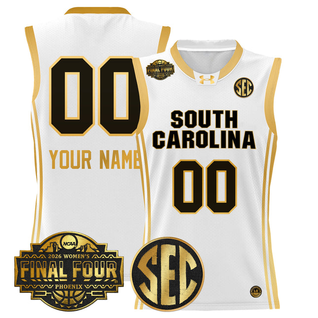 South Carolina Gamecocks 2026 Women's Tournament Final Four Custom Basketball Jersey - All Stitched