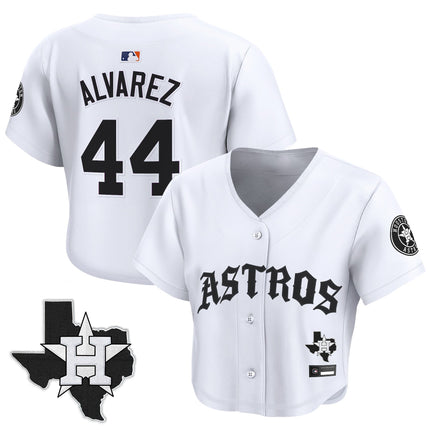 Women's Houston Astros 'Old English Edition' Crop Top Baseball Jersey - All Stitched