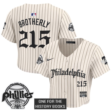 Women's Phillies 'Retro Newspaper Edition' Crop Top Baseball Jersey - All Stitched