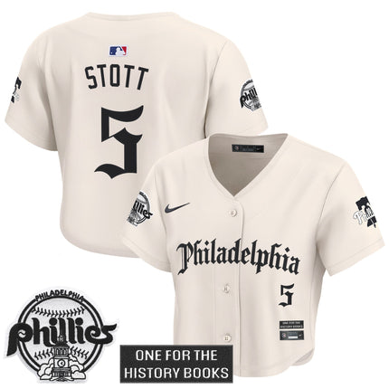 Women's Phillies 'Retro Newspaper Edition' Crop Top Baseball Jersey - All Stitched