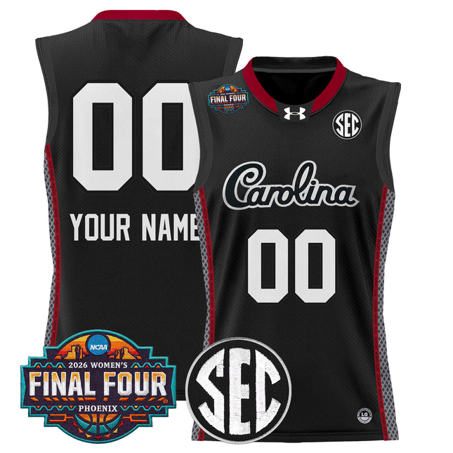 South Carolina Gamecocks 2026 Women's Tournament Final Four Custom Basketball Jersey - All Stitched