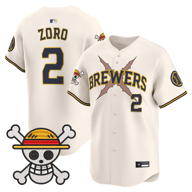 Men's Milwaukee Brewers x One Piece Vapor Premier Limited Jersey - Stitched