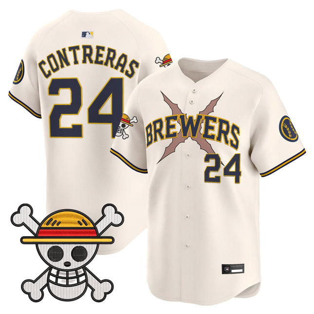 Men's Milwaukee Brewers x One Piece Vapor Premier Limited Jersey - Stitched