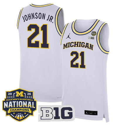 Men's Michigan Wolverines 2026 National Champions Patch Basketball Jersey - All Stitched