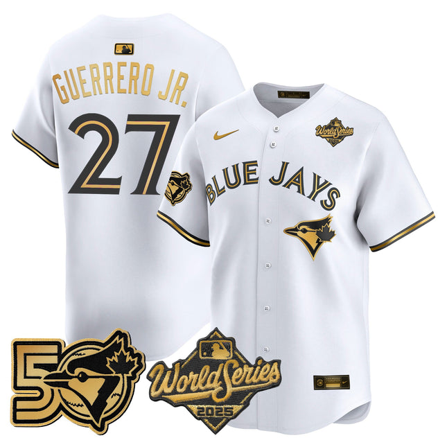 Men's Toronto Blue Jays 2025 World Series Vapor Premier Limited Jersey - 50 Seasons Patch - All Stitched