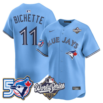 Men's Toronto Blue Jays 2025 World Series Vapor Premier Limited Jersey - 50 Seasons Patch - All Stitched