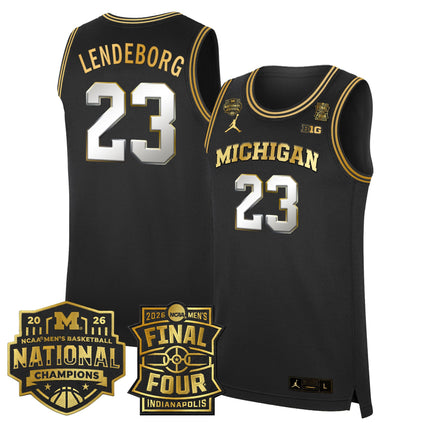 Men's Michigan Wolverines 2026 Final Four & National Champions Patch Basketball Jersey - All Stitched