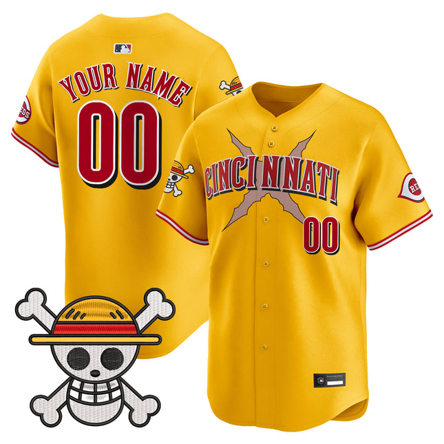 Cincinnati Reds x One Piece Vapor Premier Limited Custom Jersey - Stitched