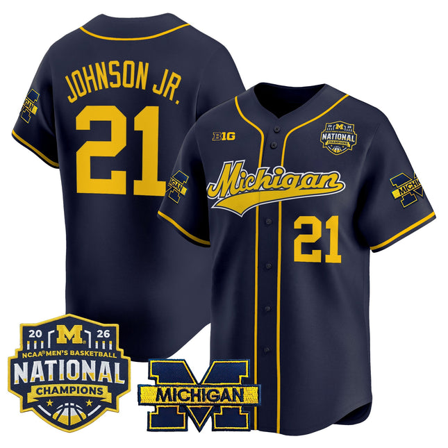 Men's Michigan Wolverines 2026 National Champions Patch Vapor Baseball Jersey - All Stitched