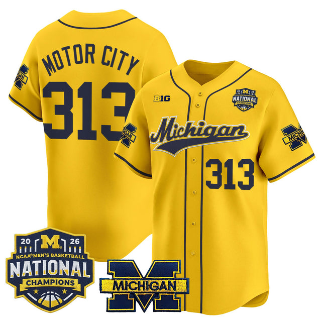 Men's Michigan Wolverines 2026 National Champions Patch Vapor Baseball Jersey - All Stitched