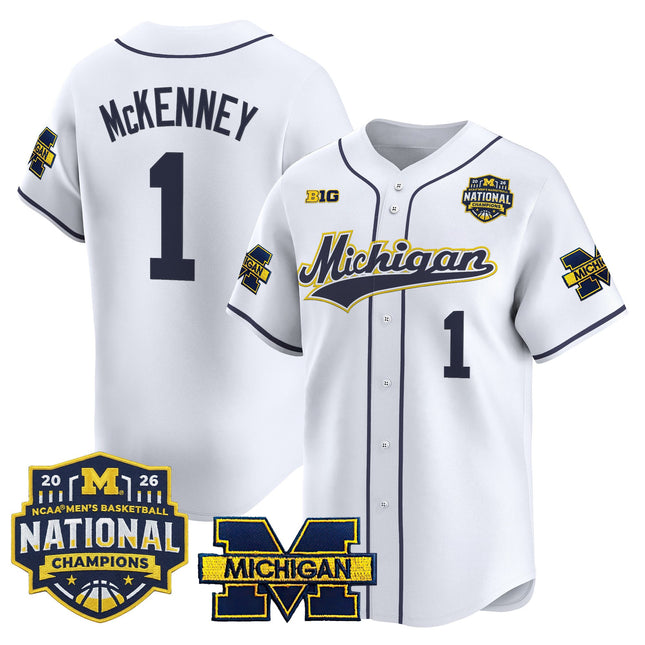 Men's Michigan Wolverines 2026 National Champions Patch Vapor Baseball Jersey - All Stitched