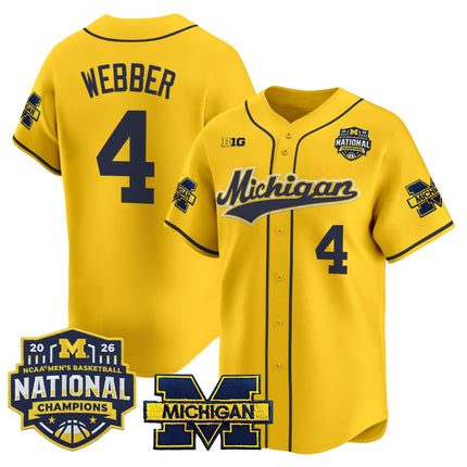 Men's Michigan Wolverines 2026 National Champions Patch Vapor Baseball Jersey - All Stitched
