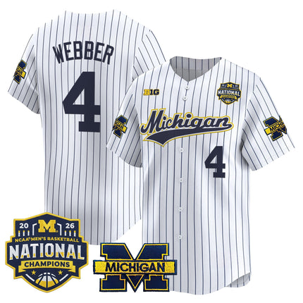 Men's Michigan Wolverines 2026 National Champions Patch Vapor Baseball Jersey - All Stitched