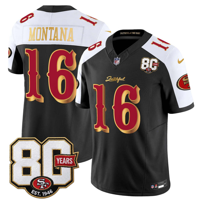 Men's San Francisco 49ers 80th Anniversary Patch Vapor Limited Jersey - Rivalries Edition - All Stitched