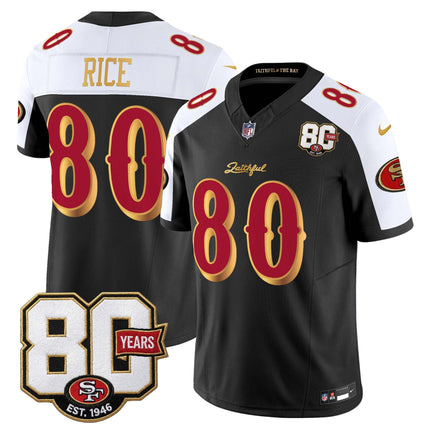 Men's San Francisco 49ers 80th Anniversary Patch Vapor Limited Jersey - Rivalries Edition - All Stitched