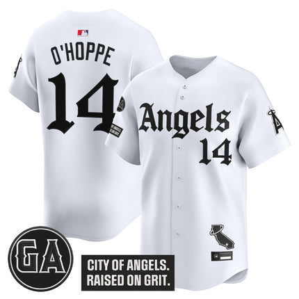 Men's Los Angeles Angels 'Garret Anderson Tribute Patch' Vapor Premier Limited Jersey - Gothic Edition - All Stitched