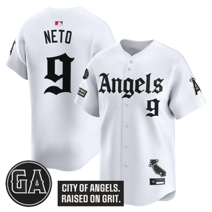 Men's Los Angeles Angels 'Garret Anderson Tribute Patch' Vapor Premier Limited Jersey - Gothic Edition - All Stitched