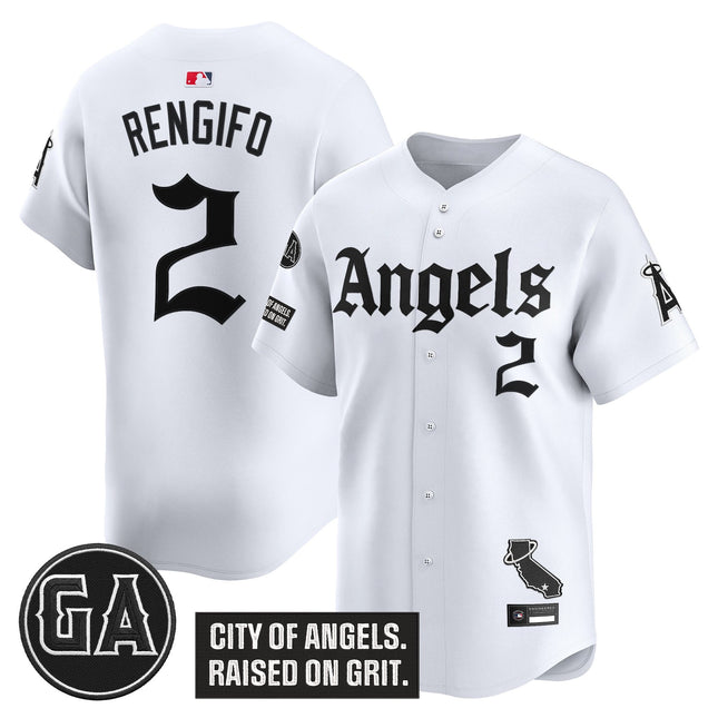 Men's Los Angeles Angels 'Garret Anderson Tribute Patch' Vapor Premier Limited Jersey - Gothic Edition - All Stitched