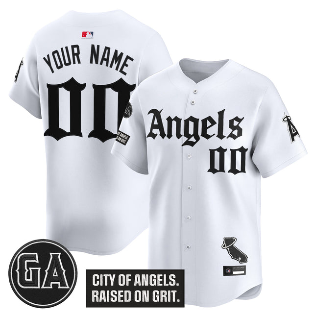 Los Angeles Angels 'Garret Anderson Tribute Patch' Vapor Premier Limited Custom Jersey - Gothic Edition - All Stitched