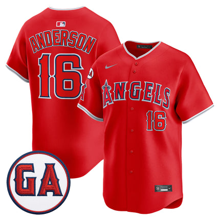 Men's Los Angeles Angels 'Garret Anderson Tribute Patch' Vapor Premier Limited Jersey - All Stitched