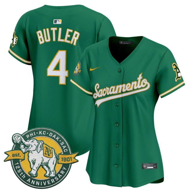 Women's Athletics 'Sacramento Edition' Vapor Premier Limited Jersey - 125th Anniversary Patch - All Stitched