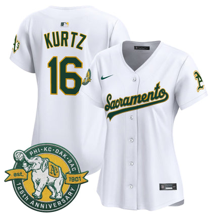 Women's Athletics 'Sacramento Edition' Vapor Premier Limited Jersey - 125th Anniversary Patch - All Stitched