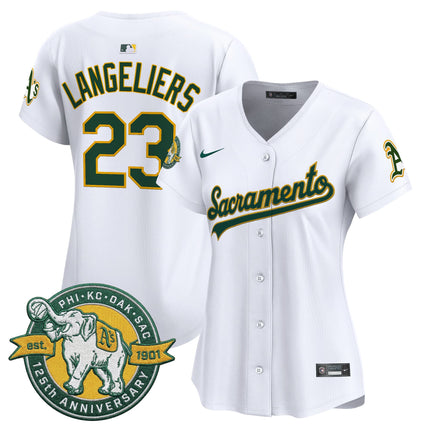 Women's Athletics 'Sacramento Edition' Vapor Premier Limited Jersey - 125th Anniversary Patch - All Stitched