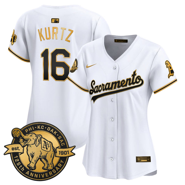 Women's Athletics 'Sacramento Edition' Vapor Premier Limited Jersey - 125th Anniversary Patch - All Stitched