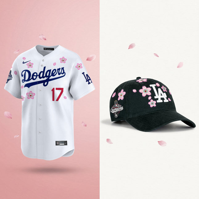 Men's Dodgers 2025 Champions Tokyo Series Bundle – Jersey & Strapback Hat - Stitched