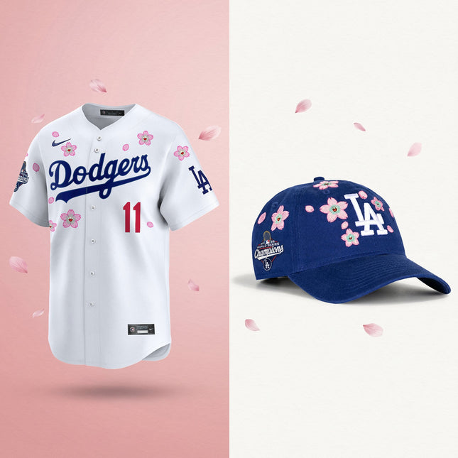 Men's Dodgers 2025 Champions Tokyo Series Bundle – Jersey & Strapback Hat - Stitched